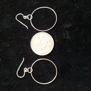 Simple silver hoops